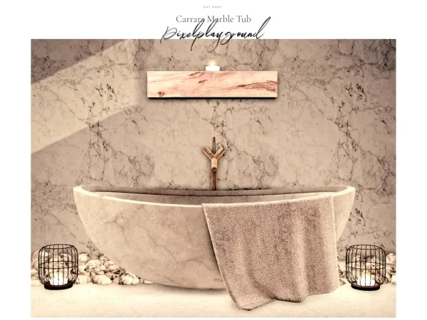 Alpha PXLS CARRARA MARBLE TUB by simsfinds - The Sims 4 Custom Content