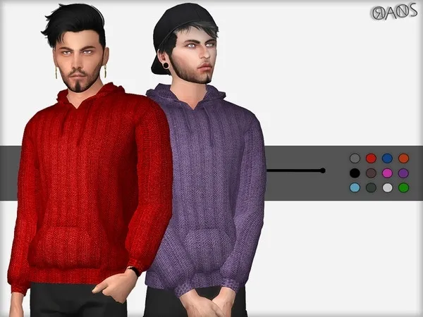 Mix Knit Hoodie - The Sims 4 Custom Content