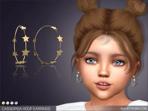 Alpha Cassiopeia Hoop Earrings For Toddlers by giuliettasims - The Sims 4 Custom Content