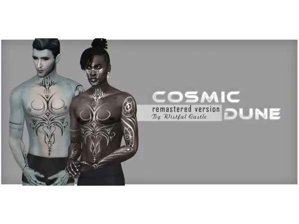 Mix Cosmic Dune tattoo set by wistfulpoltergeist - The Sims 4 Custom Content