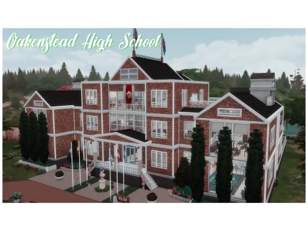 Alpha Oakenstead High School by simsfinds - The Sims 4 Custom Content