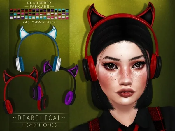 Maxis Match Blahberry Pancake Diabolical Headphones by blahberry-pancake - The Sims 4 Custom Content