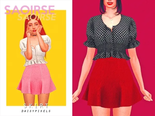 Alpha Saoirse Skirt ( ) by daisypixels - The Sims 4 Custom Content