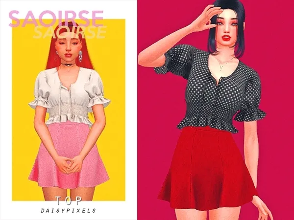 Alpha Saoirse Top ( ) by daisypixels - The Sims 4 Custom Content
