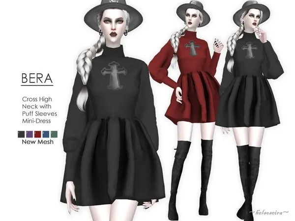 Alpha BERA Goth Witch Dress by thesimsresource - The Sims 4 Custom Content
