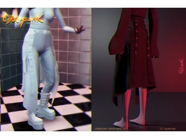 Mix Cataclysm Acc Skirt by serenity-cc - The Sims 4 Custom Content