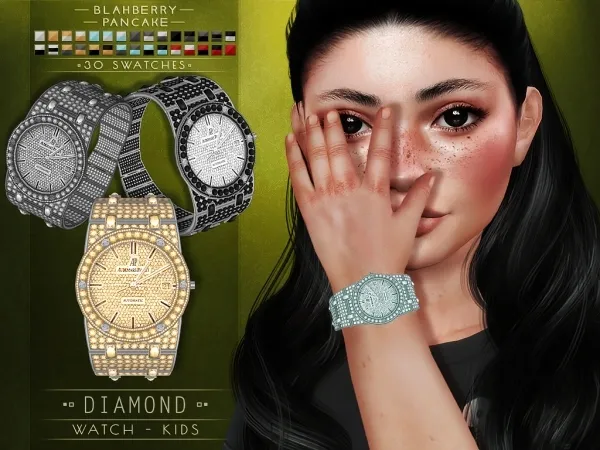 Alpha Blahberry Pancake Diamond Watch (kids) by blahberry-pancake - The Sims 4 Custom Content