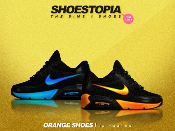 Alpha shoestopia orange shoes by shoestopia - The Sims 4 Custom Content