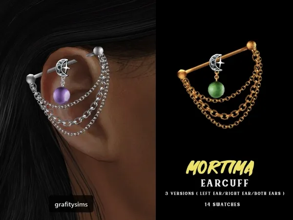 Alpha Mortima Earcuff by grafity-cc - The Sims 4 Custom Content