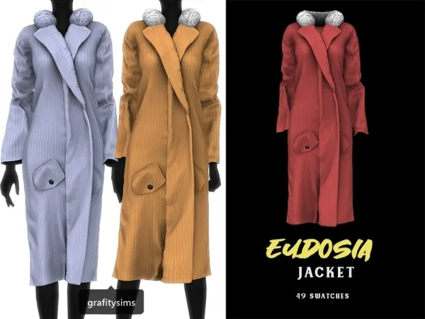 Alpha Eudosia Jacket by grafity-cc - The Sims 4 Custom Content