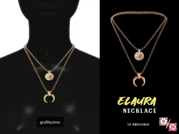 Alpha Elaura Necklace by grafity-cc - The Sims 4 Custom Content