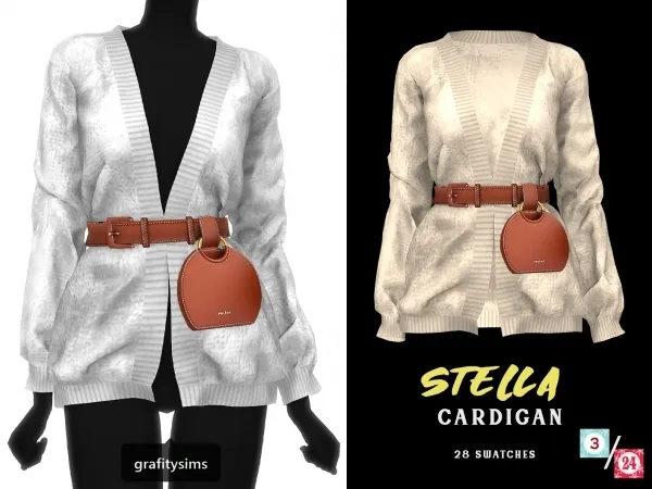 Alpha Stella Cardigan by grafity-cc - The Sims 4 Custom Content