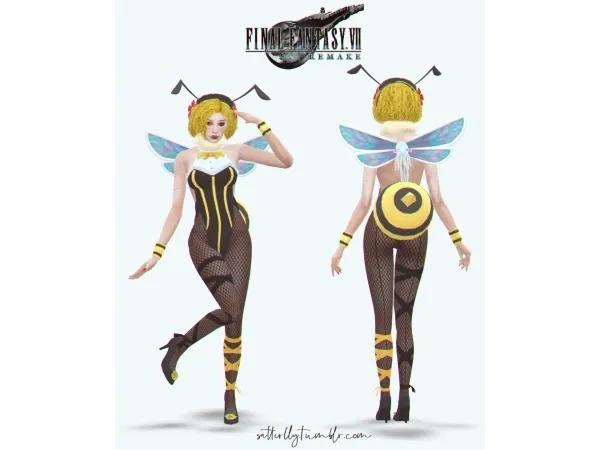 Alpha Final Fantasy VII Remake Honeybee Outfit by simsfinds - The Sims 4 Custom Content