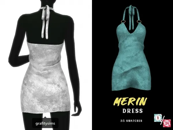 Alpha Merin Dress by grafity-cc - The Sims 4 Custom Content
