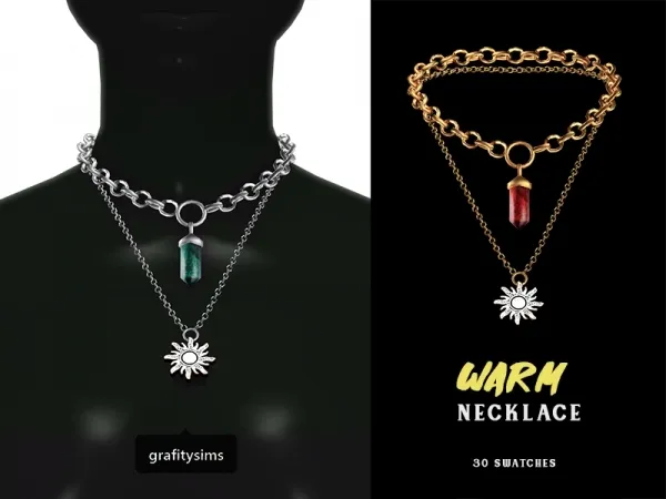 Alpha Warm Necklace by grafity-cc - The Sims 4 Custom Content