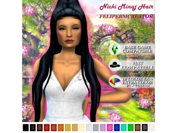 Maxis Match Nicki Minaj Hair by simsfinds - The Sims 4 Custom Content