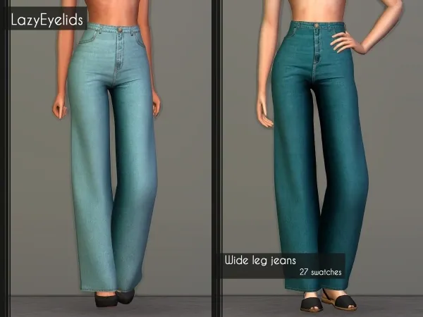 Alpha Wide leg jeans by lazyeyelids - The Sims 4 Custom Content