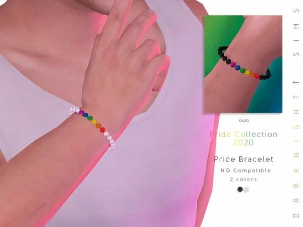 Alpha DarkNighTt's [Pride Collection 2020] Male Pride Bracelet by thesimsresource - The Sims 4 Custom Content