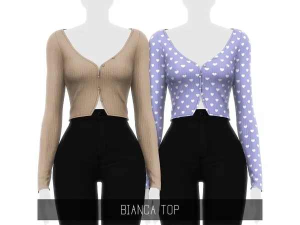 Alpha BIANCA TOP by simsfinds - The Sims 4 Custom Content