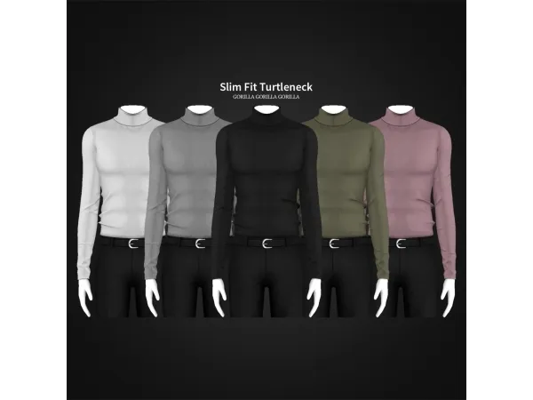 Alpha Slim Fit Turtleneck by simsfinds - The Sims 4 Custom Content