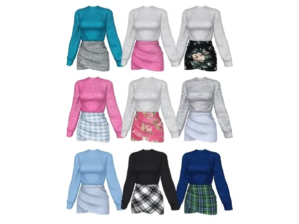 Alpha MONICA SWEATER DRESS by kenzarsims - The Sims 4 Custom Content