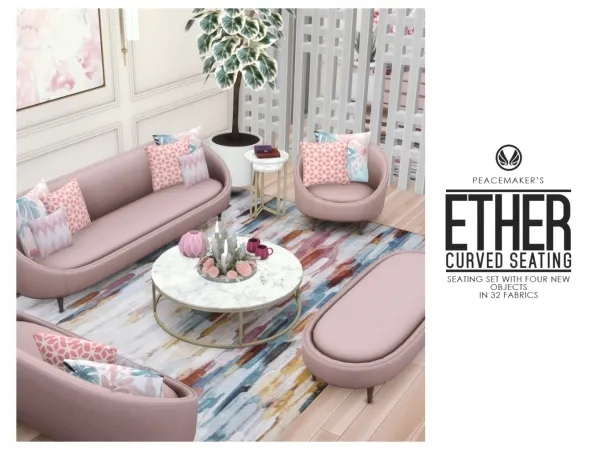 Maxis Match Ether Curved Seating Four New Seating Options - The Sims 4 Custom Content