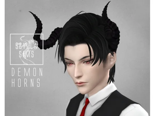 Alpha OBEY ME Horns by simsfinds - The Sims 4 Custom Content