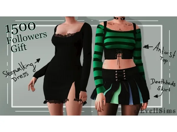 Alpha EvellSims 1500 Followers gift - The Sims 4 Custom Content
