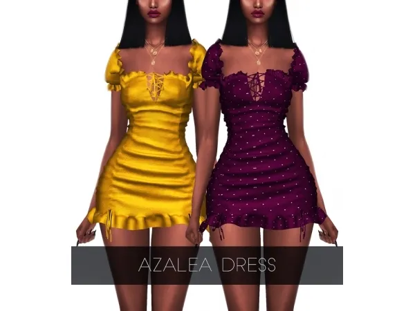 Alpha AZALEA DRESS by kenzarsims - The Sims 4 Custom Content