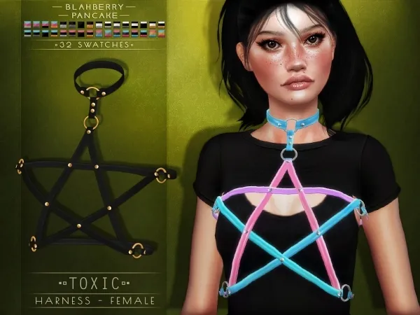 Alpha Blahberry Pancake Toxic Harness FEMALE by blahberry-pancake - The Sims 4 Custom Content