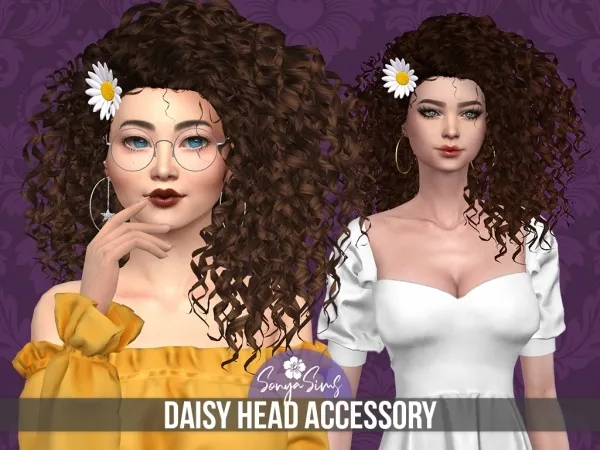 Alpha Daisy Head Accessory by sonyasims - The Sims 4 Custom Content