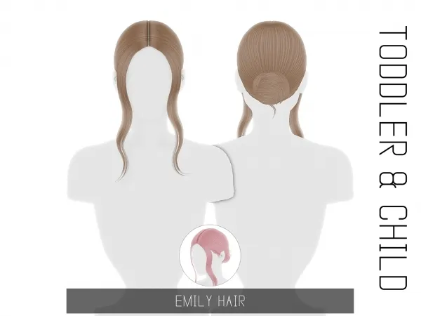Alpha EMILY HAIR TODDLER CHILD by simsfinds - The Sims 4 Custom Content