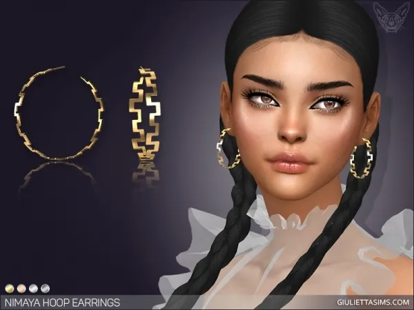 Alpha Nimaya Hoop Earrings by giuliettasims - The Sims 4 Custom Content