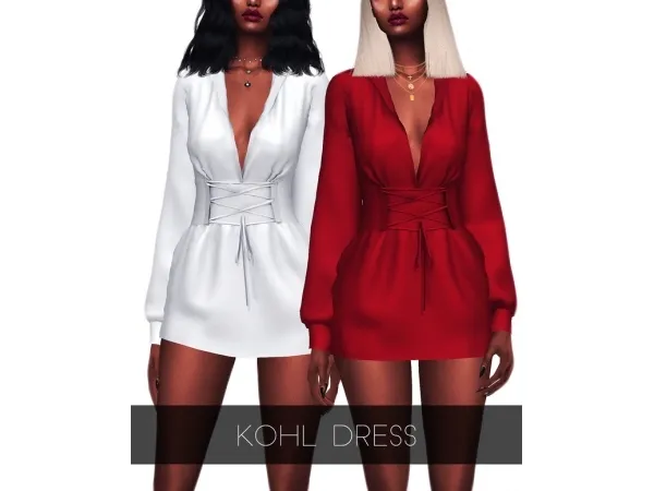 Alpha KOHL DRESS by kenzarsims - The Sims 4 Custom Content