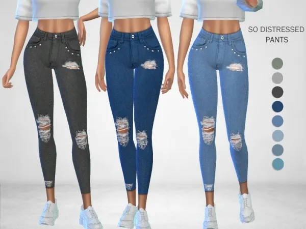 Maxis Match Puresim's So Distressed Pants - The Sims 4 Custom Content