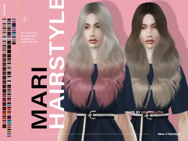 Alpha Leah Lillith's LeahLillith Mari Hairstyle by thesimsresource - The Sims 4 Custom Content