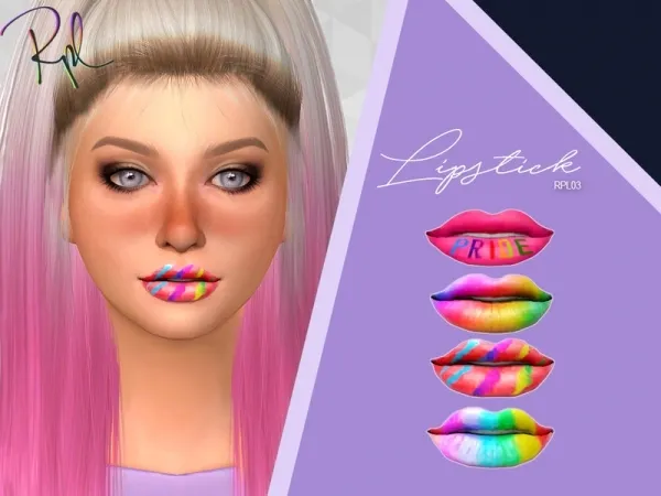 Alpha RobertaPLobo's Lipstick RPL03 Pride by thesimsresource - The Sims 4 Custom Content