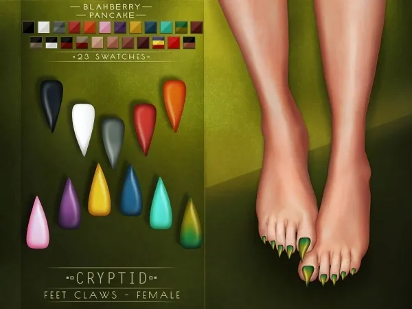 Alpha Blahberry Pancake Cryptid Feet Claws FEMALE by blahberry-pancake - The Sims 4 Custom Content
