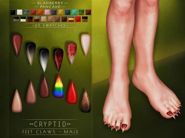Alpha Blahberry Pancake Cryptid Feet Claws MALE by blahberry-pancake - The Sims 4 Custom Content