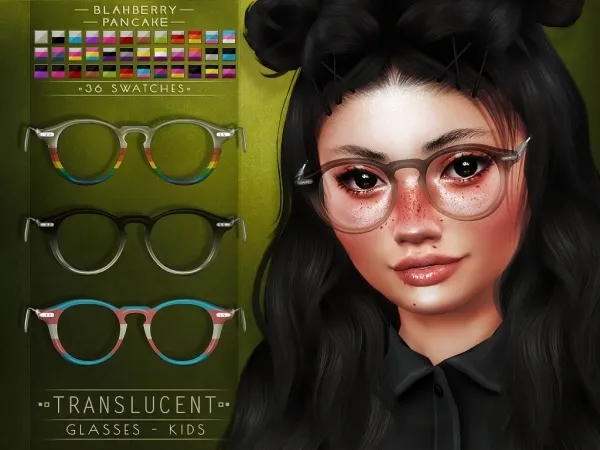 Alpha Blahberry Pancake Translucent Glasses KIDS by blahberry-pancake - The Sims 4 Custom Content