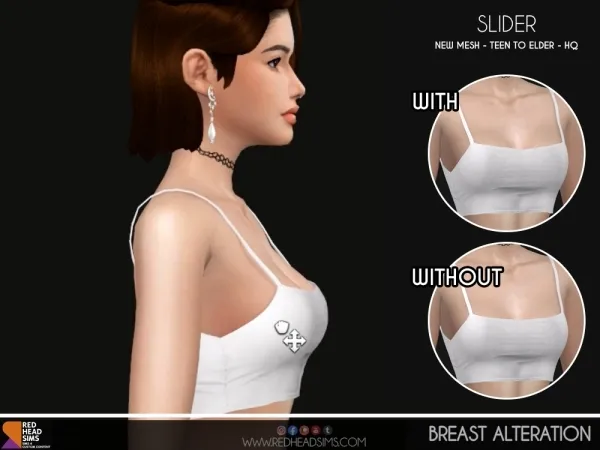 Mix BREAST ALTERATION SLIDER by redheadsims - The Sims 4 custom content