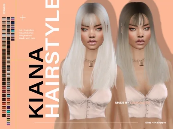 Alpha Leah Lillith's LeahLillith Kiana Hairstyle by thesimsresource - The Sims 4 Custom Content