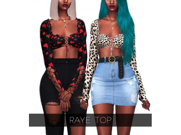 Alpha RAYE TOP by kenzarsims - The Sims 4 Custom Content