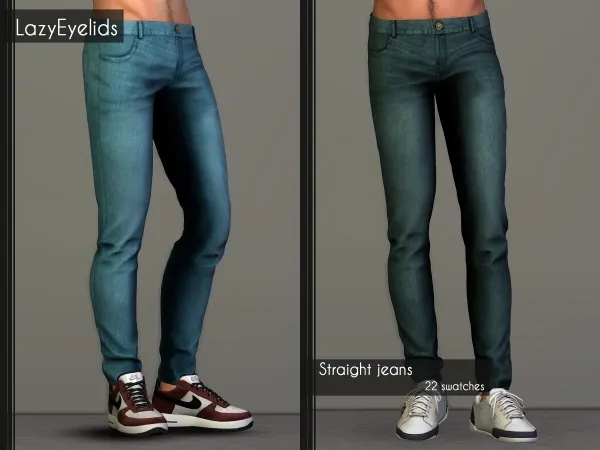 Alpha Straight jeans by lazyeyelids - The Sims 4 Custom Content