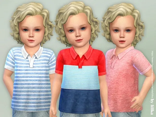 Mix lillka's Toddler Boys Polo Shirt 02 - The Sims 4 Custom Content