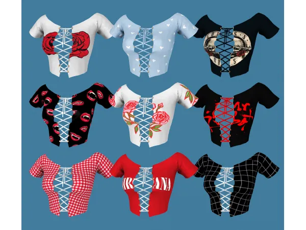 Alpha ALEXANDRA TOP by kenzarsims - The Sims 4 Custom Content