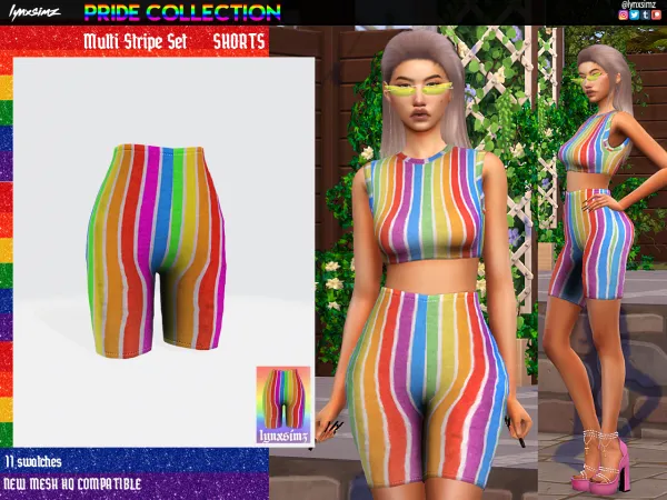 Alpha Lynxsimz Multistripeshorts by lynxsimz - The Sims 4 Custom Content