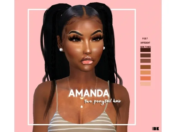 Alpha two ponytail hair by simsfinds - The Sims 4 Custom Content