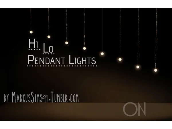 HiLo Pendant Lights by simsfinds - The Sims 3 Custom Content