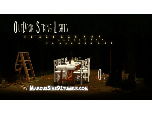 OutDoor String Lights by simsfinds - The Sims 3 Custom Content